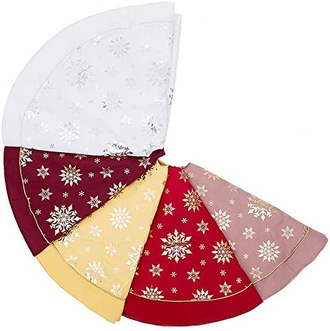 Flash World 48 Inch Large Christmas Tree Skirt Xmas Soft Cover Mat Decor Snowflake Collar Farmhouse Tree Skirt for Holiday Ornaments Party Home Indoor Decorations (Red?€?Three Cotton Layer, 48INCH) - Image 5