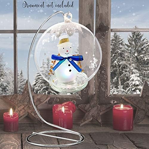 BANBERRY DESIGNS Silver Ornament Display Stands Set of 24, 7 Inch Chrome Metal Holders for Christmas Ornaments, Jewelry, Terrariums, Crafts, Air Plants, Globes & Hanging Decorations - Image 7