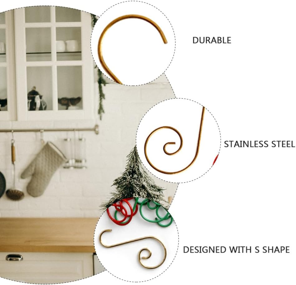 100pcs Metal Hanging Hooks Christmas Tree Accessories Hangers for Decoration for Cafe Bar Home Use Versatile Storage for Ornaments and Items - Image 7