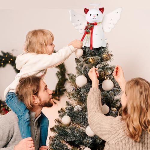 Beeveer Cat Christmas Tree Topper Angel Glitter Wings - Image 6