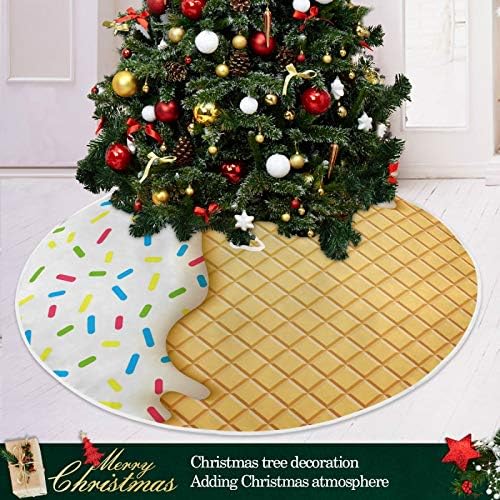Blueangle Ice Cream Cone Christmas Tree Skirt 47.2Inch Tree Skirt for Holiday Christmas Decorations Xmas Tree Skirt Xmas Decorations - Image 6