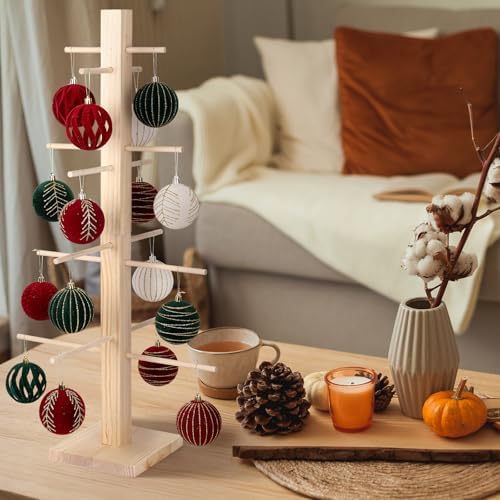 31 Inch Christmas Ornament Display Tree Centerpieces for Tables Ornament Tree Stand Holder Tabletop Artificial Tree for Wedding Anniversary Birthday Farmhouse Party Home Decor - Image 6
