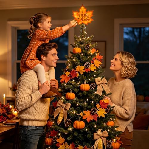 Lighted Maple Leaf Tree Topper for Fall Party Decor Thanksgiving - Image 7