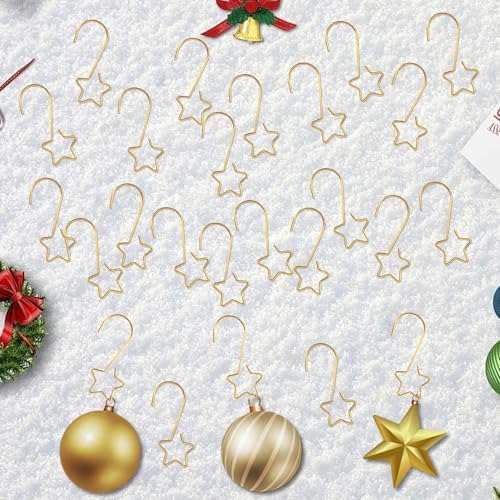 100 PCS Gold Ornament Hooks(2 Inch) for Christmas Tree Home Party Decorations Metal Star Ornament Hangers Anchors Xmas Stocking Small Ornaments Ball Bulb Hangings Hooks Pins Clips Decor Indoor Outdoor - Image 7