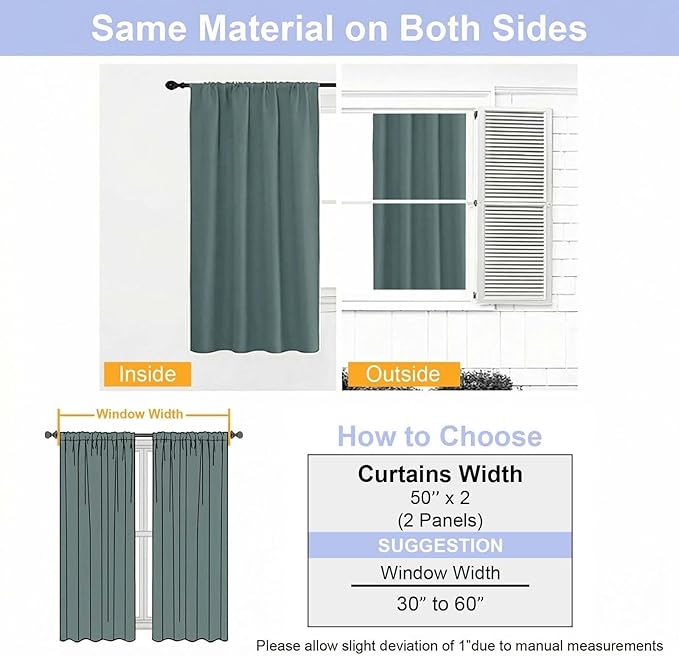 Simplebrand Dark Green Blackout Curtains for Bedroom 96 Inches Long 2 Panels, Solid Thermal Insulated, Energy Saving Living Room Window Treatment Curtains Blackout Drapes, W50 x L96 Inch, Dark Green