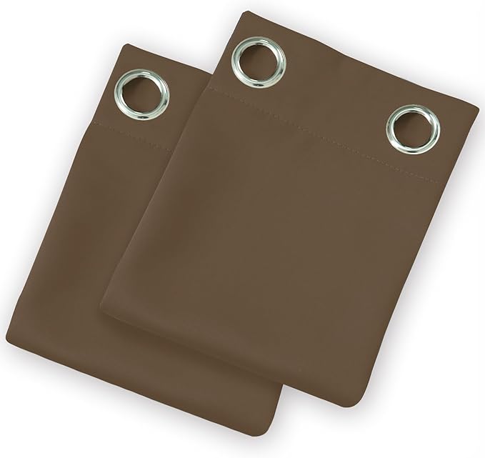 LEMOMO Brown Thermal Blackout Curtains/38 x 63 Inch/Set of 2 Panels Room Darkening Curtains for Bedroom
