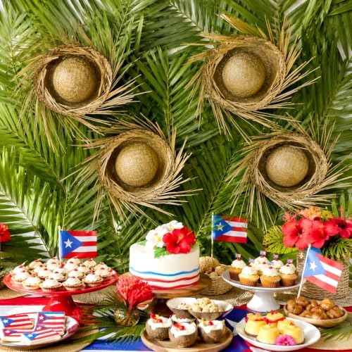 Hawaii Straw Hat Tree Topper Pava Hat Luau Puerto Rico Scarecrow Decor - Image 6