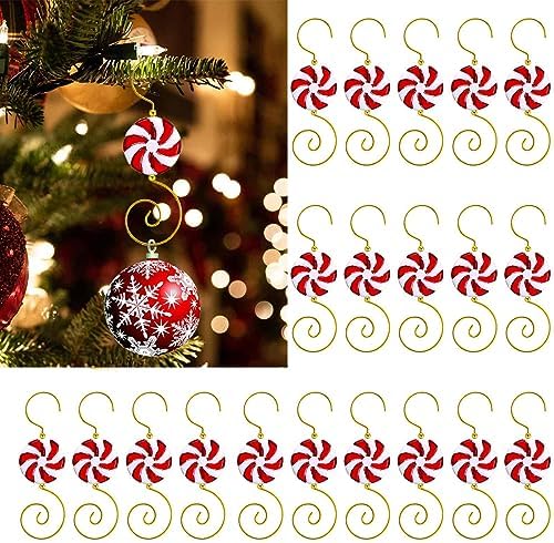 Furimuk 20 Pcs Christmas Ornament Hooks for Hanging Decorations, Candy Bead Wire Hangers for Tree Decoration - Image 6