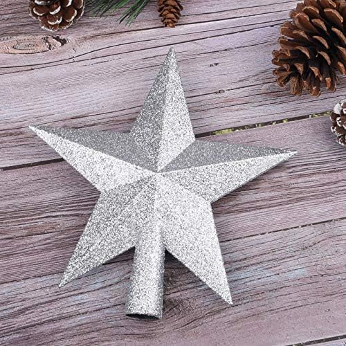 8 Inches Christmas Tree Top Crown Glitter Star Decoration (Silvery) - Image 7