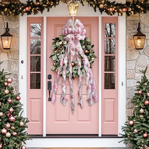 Large Christmas Tree Topper Bow 52x13 Inch, Pre-Tied Wired Wreath Ribbon - Image 7