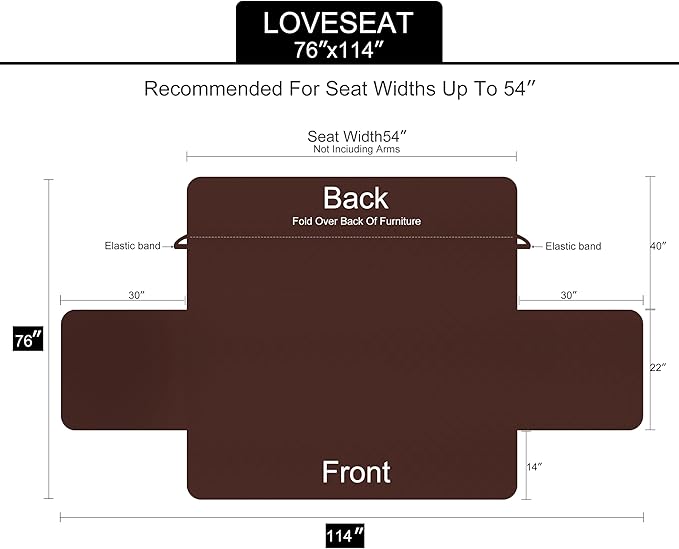 U-NICE HOME Loveseat Sofa Cover Reversible Couch Cover for Dogs with Elastic Straps Water Resistant Furniture Protector for Pets Couch Cover for 2 Cushion Couch (Loveseat, Greyish Green/Taupe)