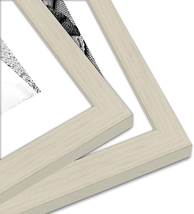 Americanflat Set of 7 Picture Frames with Shatter-Resistant Glass - Gallery Wall Frame Set with One 11x14, Two 8x10 and Four 5x7 Frames - Signature Collection - Light Wood