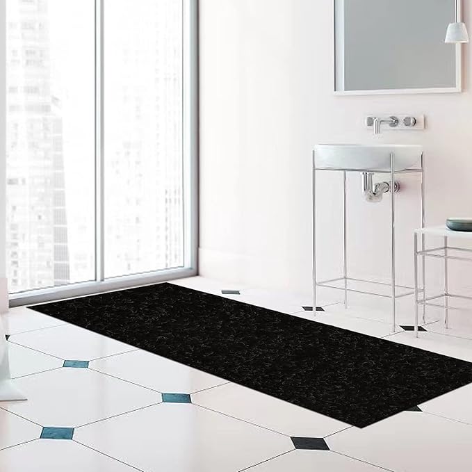 Runner Rug 3 ft x 50 ft Carpet Runners, Indoor/Outdoor Hallway Kitchen Entryway Bedroom Area Rugs with Non-Slip Rubber Backing, Garage mat, Black, Custom
