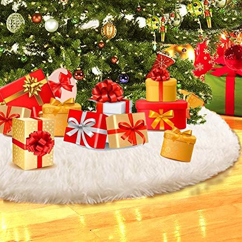 Konsait Plush Christmas Tree Skirt - Round Snow White Xmas Tree Mat Base Cover for Holiday Home Decorations,59Inch/150CM - Image 7