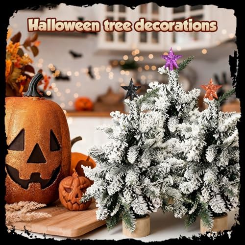 Hanaive 3 Pcs Mini Christmas Tree Topper Small Star Christmas Treetop Ornaments for Mini Tree Holiday Decorative Star for Xmas Home Decor(Colorful,2.36 Inch,Glitter) - Image 6
