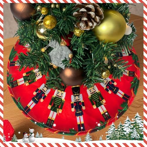 15 Inch Mini Christmas Tree Skirt, Marching Nutcrackers - Image 7
