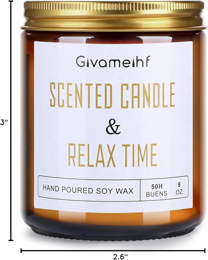 Lavender Scented Candle 9 oz, Fall Candles,Natural Soy Wax Candles, Autumn Gifts Set for Women,Jar Scented Candle with up to 50 Hour Burn Time, Relaxing Home Fragrance for Home