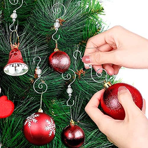 INCREWAY 30 Pcs Silver S-Shaped Christmas Tree Hanger Hooks with Crystal Beads - Image 6