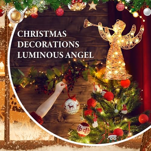 12 Inch Gold Glitter, Angel Christmas Tree Topper - Image 6