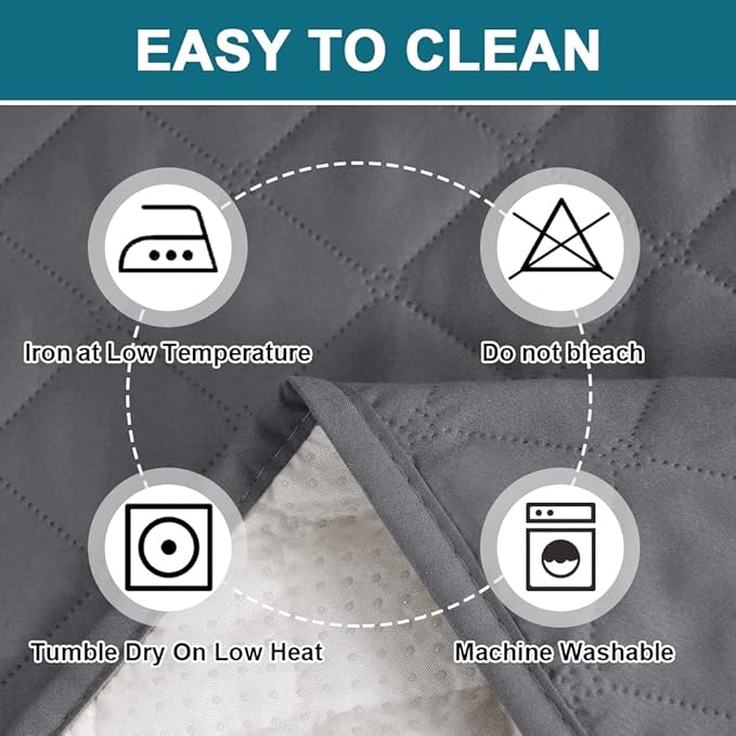 Turquoize 100% Waterproof Wing Chair Cover Wing Armchair Slipcovers Chair Couch Protector Triple Non-Slip Sofa Slipcover for Wing Chair Furniture Protector for Pets, Kids,Dog (Wing Chair, Gray)