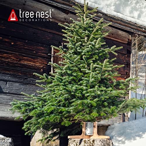 Tree Nest Christmas Tree Stand Base for 10ft Real Tree Sliver Christmas Tree Holder Stable for Xmas Decoration Rustic (Silver,Large) - Image 6