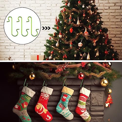 Metal Wire Hooks Ornament Hangers with Storage Box for Christmas Tree Decoration, Green - Image 7