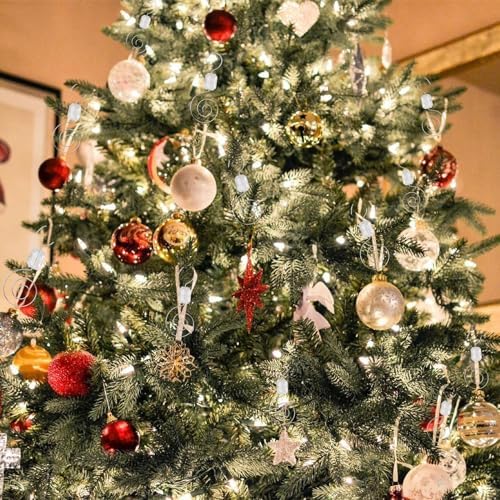 INCREWAY 30pcs Christmas Ornament Hooks, S-Shaped Hangers, Christmas Decoration Hooks, Ornament Metal Hooks with Crystal, Silver - Image 6
