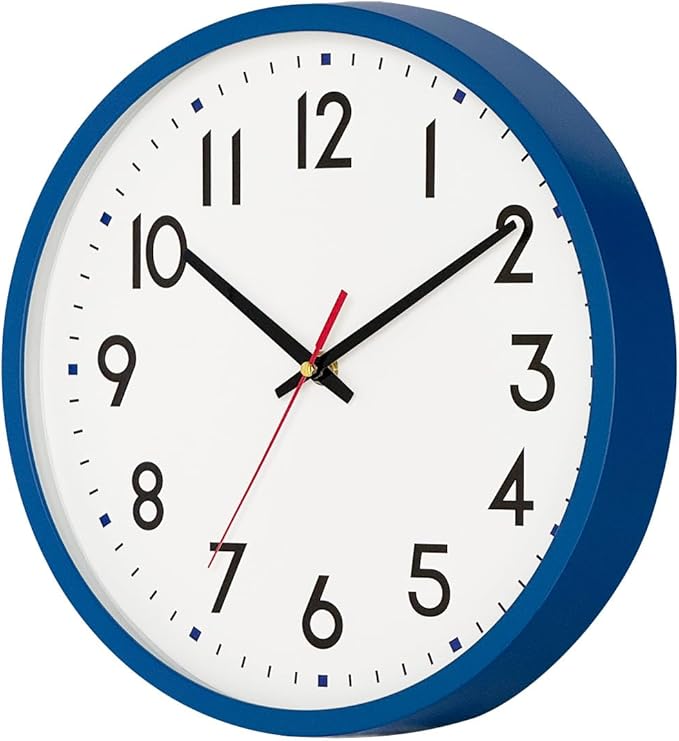 HZDHCLH Wall Clock Blue,Silent Wall Clocks Battery Operated 12 Inch Modern Non Ticking Analog Clock Decorative for Kitchen Bedroom Living Room Office Classroom