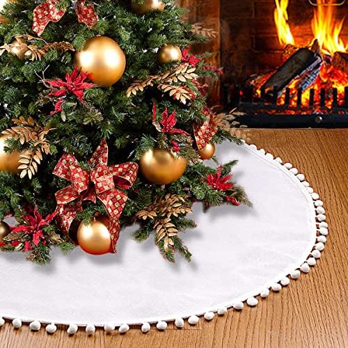 Plain White Christmas Tree Skirt Small Tree Skirt for Christmas Decorations by SevenFish