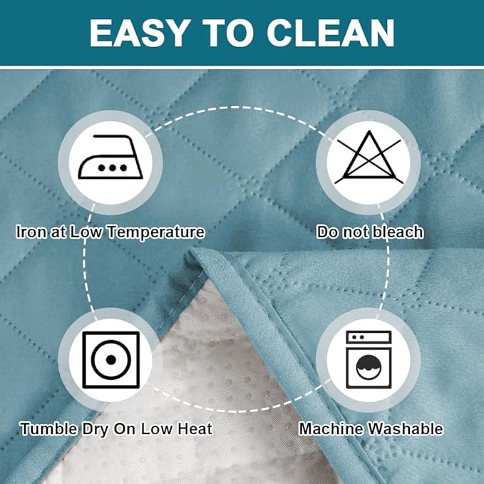 Turquoize 100% Waterproof Futon Cover Futon Slipcover Washable Armless Sofa Bed Slipcover Protector Seat Width Up to 70" with Adjustable Elastic Strap Anti-Slip for Dogs, Stone Blue