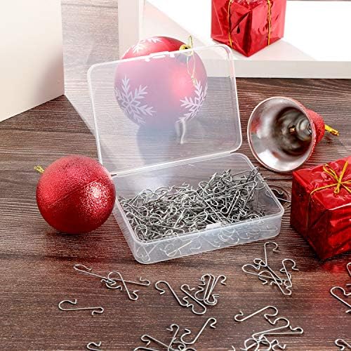 Tatuo 201 Pieces Christmas Ornament Hooks Ornament Hangers Xmas Metal Wire Hooks with Storage Box for Christmas Tree Decoration (Silver) - Image 6
