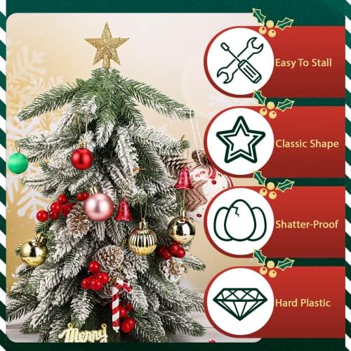 Hanaive Christmas Tree Topper Mini Star Small, Gold, 2.36 Inch, Glitter - Image 6