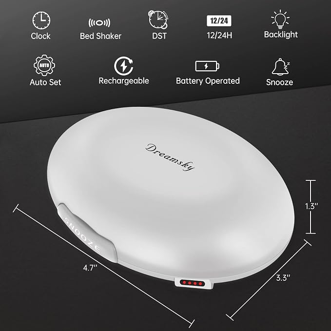 DreamSky Vibrating Alarm Clock for Heavy Sleepers Adults Under Pillow - Image 9