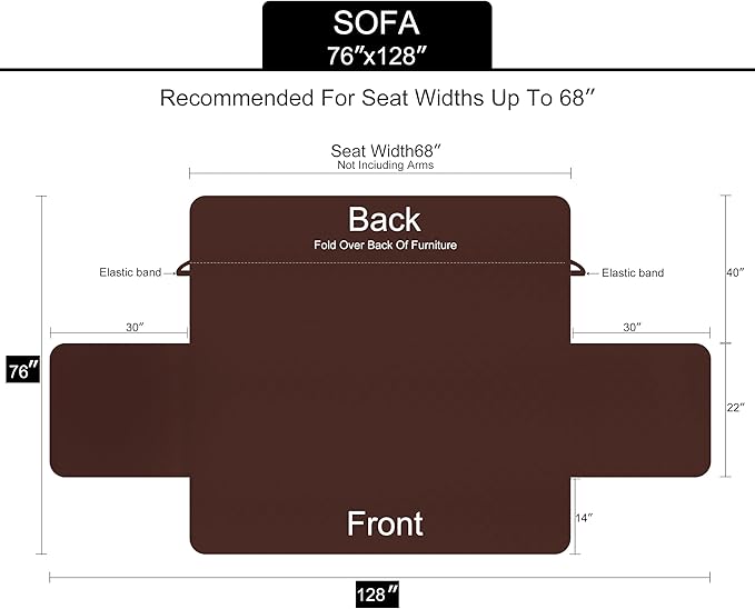 U-NICE HOME Reversible Couch Cover for Dogs with Elastic Straps Furniture Protector for Pets Sofa Cover for 3 Cushion Couch (Sofa, White/White)