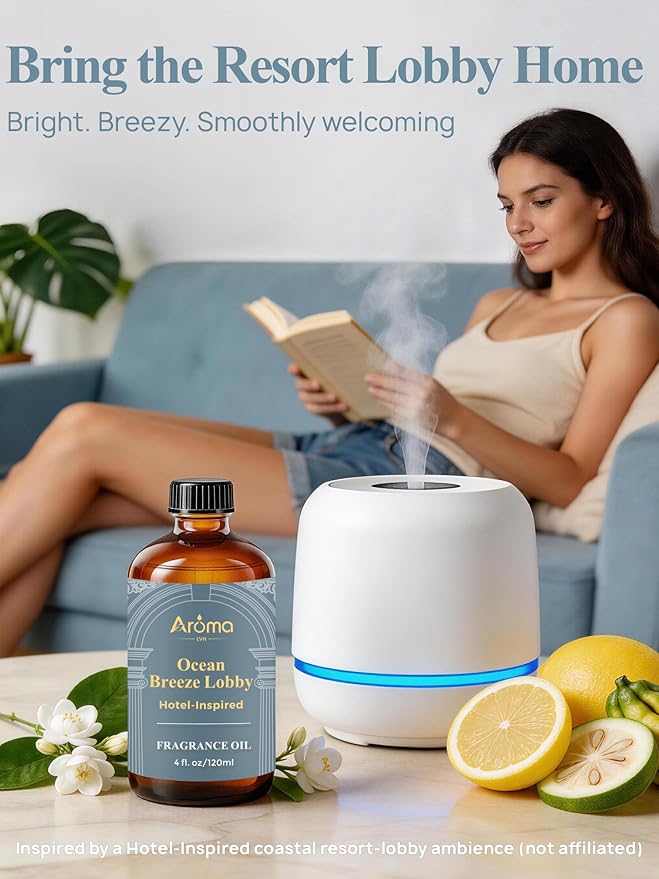 Ocean Breeze Lobby — a Hotel-Inspired Fragrance Oil that Feels Like a Coastal Resort Lobby(Not a Typical Ocean-Fresh Scent), Hotel Diffuser Oil for Home for Diffusers and Crafting