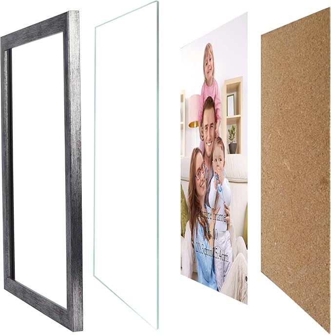 Giftgarden 10-Pack Distressed Silver Picture Frames for Various Sizes Photos, Four 4x6, Four 5x7, Two 8x10, Multi Assorted Antique Silver Frame Collage for Wall or Tabletop