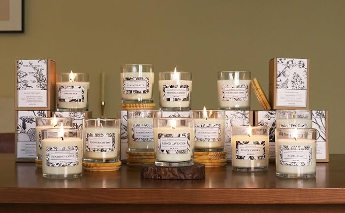 Aronica Organic Soy Candles - Lavender Lemon Essential Oil, Luxury Home Spa Gift for Women, Energizing Scent