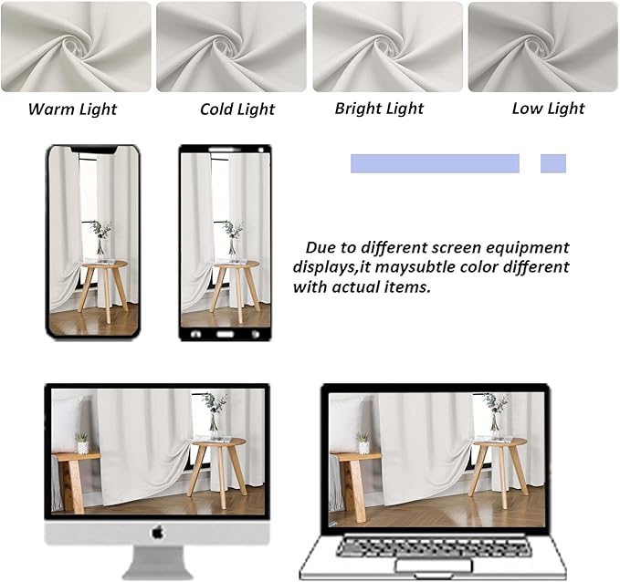 Simplebrand Ava Natural Blackout Curtains for Bedroom 90 Inches Long 2 Panels Set, Solid Privacy Energy Saving Living Room Window Treatment Curtains Blackout Drapes, W40 x L90 Inch, Natural