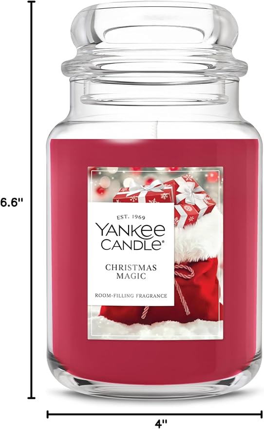 Yankee Candle Christmas Magic, Christmas Scented Candle, 22oz Large Jar with up to 150 Hour Burn Time, Giftable, Holidays