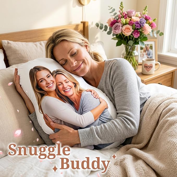 Custom Pillows with Picture - Mothers Day Custom Photo Gifts for Mom from Kids/Son/Daughter/Husband, Birthday Valentine Gifts for Mom Women Wife