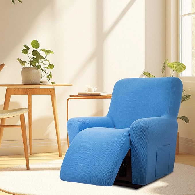 Cupuamon Recliner Chair Covers,Lazy Boy Recliner Covers Stretch Reclining Covers 1 Piece Furniture Protector with Elastic Bottom for Dog,Kids-Riverside