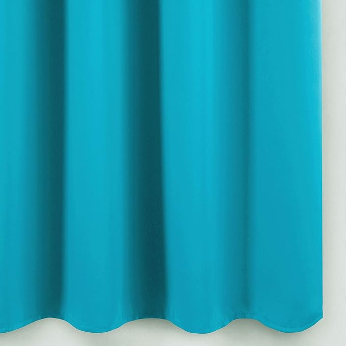 LEMOMO Teal Blackout Curtains 66 x 63 Inch Length/Set of 2 Curtain Panels/Thermal Insulated Room Darkening Blackout Curtains for Bedroom