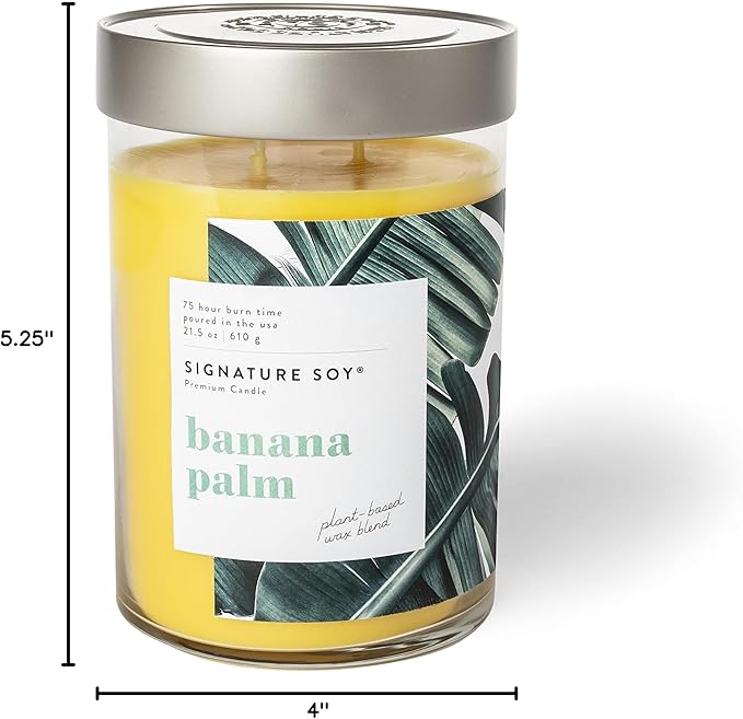 Signature Soy Scented Candle, Banana Palm, Extra Large Jar
