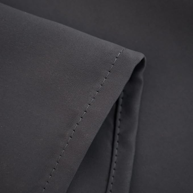 Pickluc Blackout Kitchen Curtain 24 Inches Long, Rod Pocket Cafe Tier Curtains for Small Window Treatment in Living Room, Basement, RVs, Cabinets, 2 Panels, W24 X L24 Inch, Dark Grey