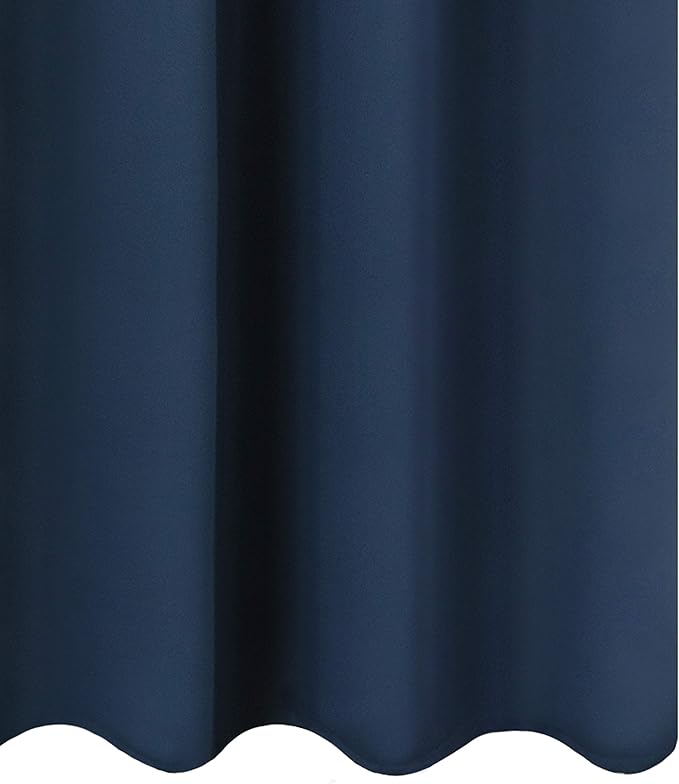 LEMOMO Blackout Curtains 66 x 84 inch/Navy Blue Curtains Set of 2 Panels/Thermal Insulated Room Darkening Bedroom Curtains