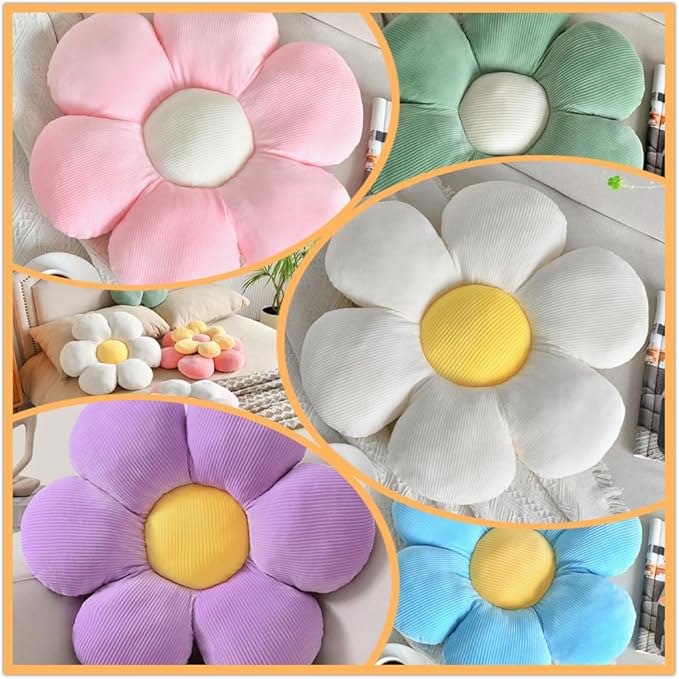 Flower-Shaped Throw Pillow Cushion Flower Pillow Soft Seating Plush Pillow 23.62" Blue Floor Pillows Home Decorative Seating Cushions