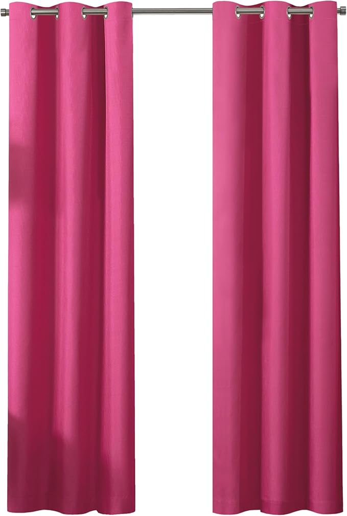 Eclipse Kendall Blackout Curtain, Thermal Insulated Grommet Window Panel, Noise Reducing Curtains for Bedroom, Living Room or Nursery, (1 Panel), 84 in Long x 42 in Wide, Raspberry