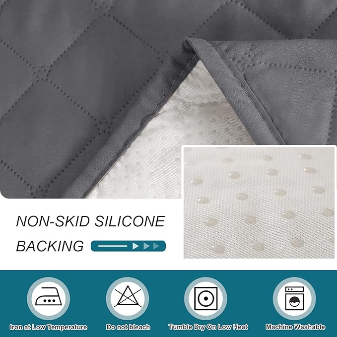 Turquoize 100% Waterproof Sofa Covers Chaise Lounge L Shape Sofa Protector Slip Cover Triple Non-Slip Sofa Slipcover for Sectional Couch Cover for Pets, Kids (Chaise, Gray)