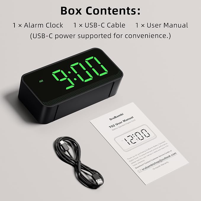 Battery Operated Small Alarm Clock: Compact Cordless Design - Image 9