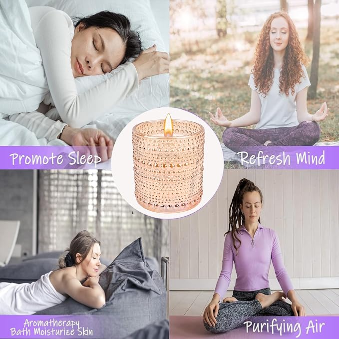Lavender Candle, Candles for Home Scented, Luxury Jar Candles for Women, Fresh Lavender Scented Candles, Aromatherapy Candles for Relaxation, Natural Soy Wax Candles, 6 oz 40 Hours